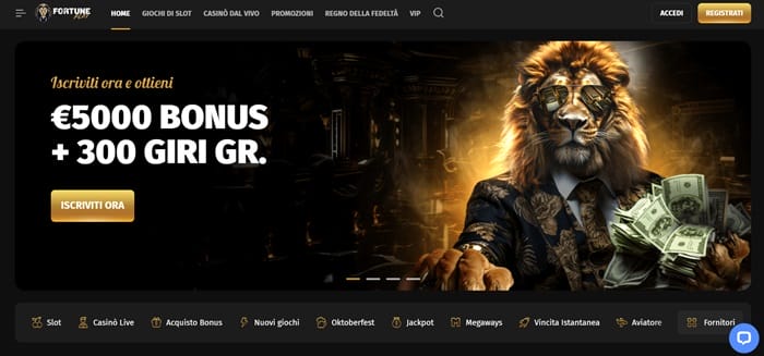 Casinò Fortuneplay con offerte dal vivo italiane