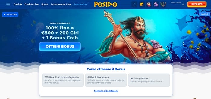 Attivi il bonus di benvenuto al casinò